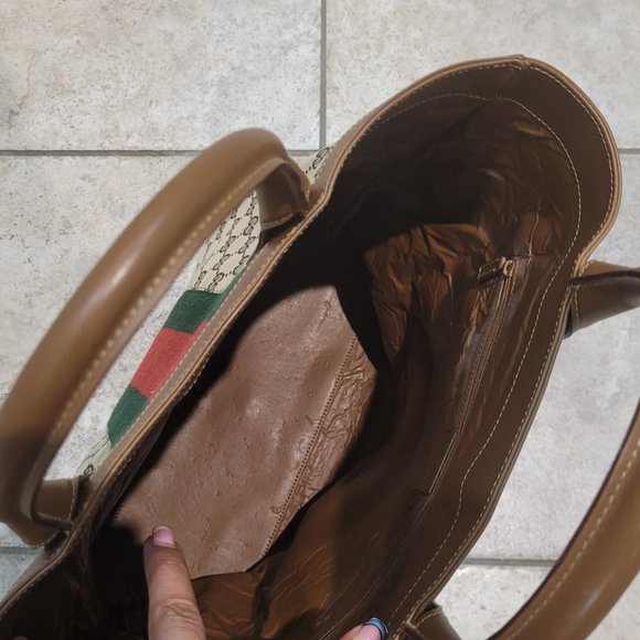 ***SOLD***GUCCI~LIMITED EDITION~SHERRY LINE~-EXTRA WIDE STRIPE~TOTE - Picture 13 of 13